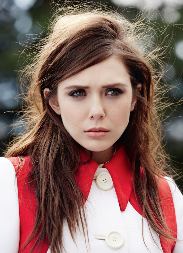 Elizabeth Olsen著Miu Miu、Lanvin、Carven粉嫩衣裝登《Marie Claire》英國(guó)版封面，女人味十足