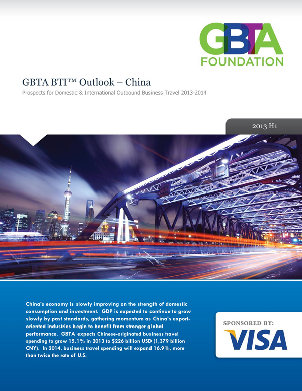 GBTA 預測2013年中國商務旅行支出將會增加14.3% 