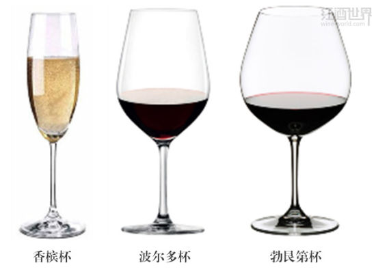 香檳杯、波爾多杯、勃艮第杯