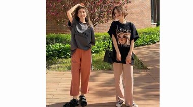 適合小個子姑娘的休閑風穿搭圖片
