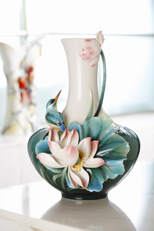 法藍瓷「夏之頌」新品:仰慕-荷花瓷瓶,全球限量2000件