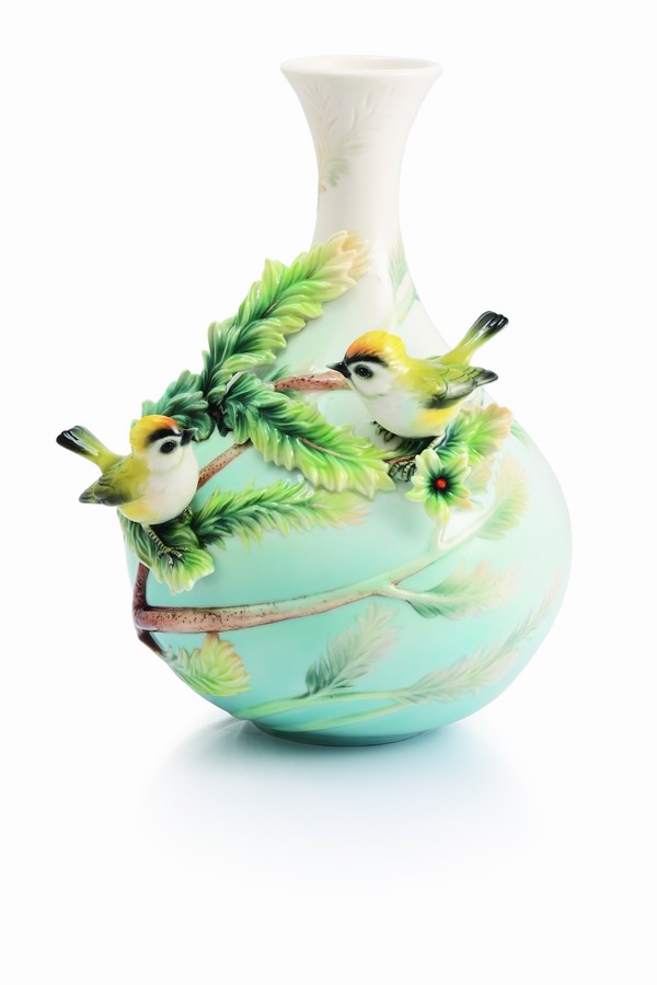 法藍瓷「夏之頌」新品：知音~火冠戴菊鳥瓷瓶