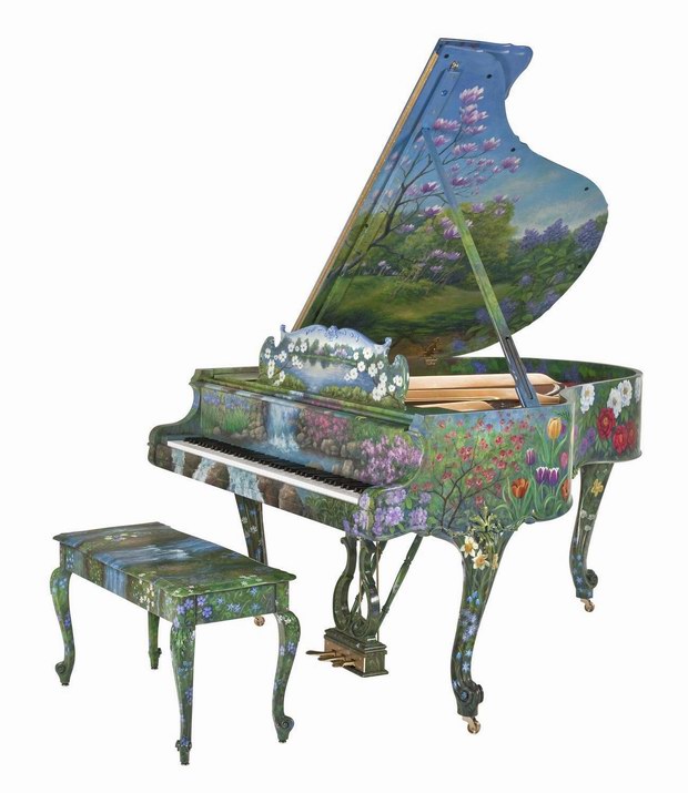  鋼琴之王施坦威（Steinway & Sons）呈現藝術外殼鋼琴“春日時光”