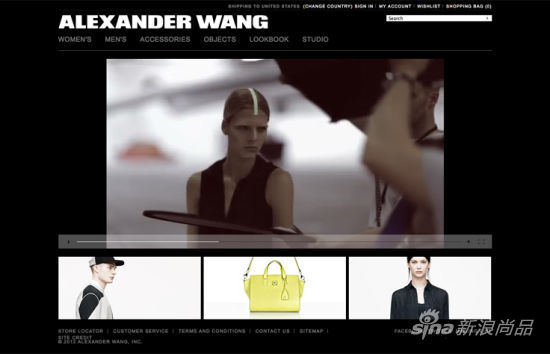 由YOOX集團打點的Alexander Wang官方網店